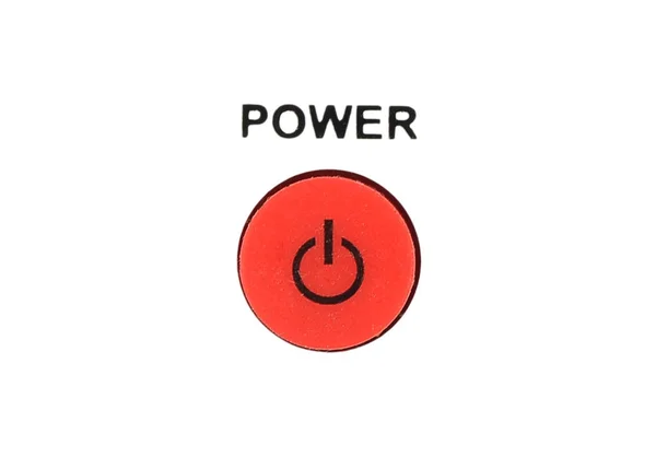 白い背景の赤いボタン — ストック写真