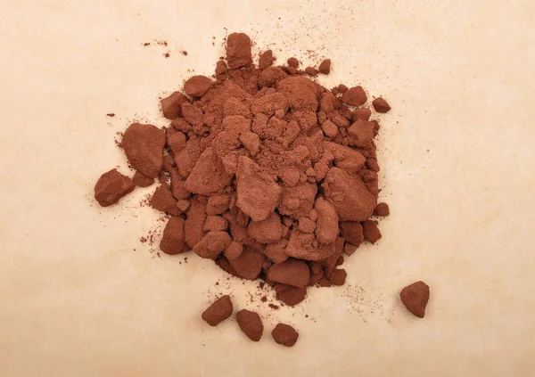 Kahverengi Arka Planda Kakao Tozu — Stok fotoğraf