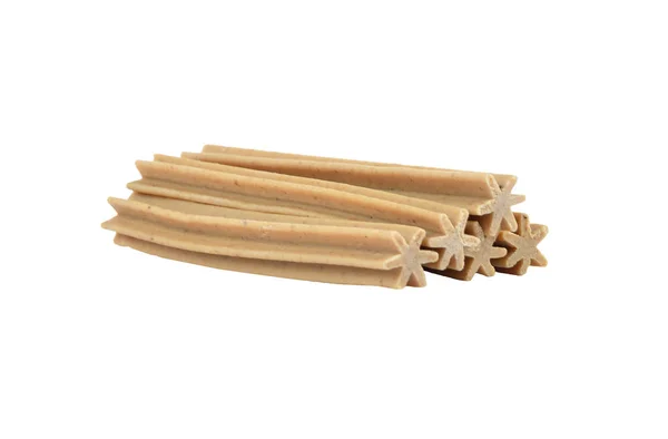 Chewing Sticks Dogs White Background — Stock Photo, Image