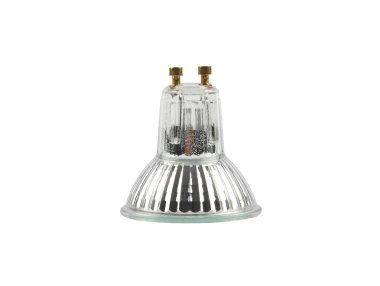 Beyaz arkaplanda halojen lamba