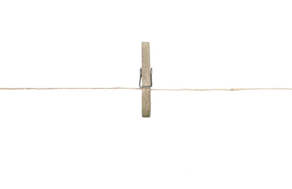 Twine Clothespin White Background — Stock Photo, Image