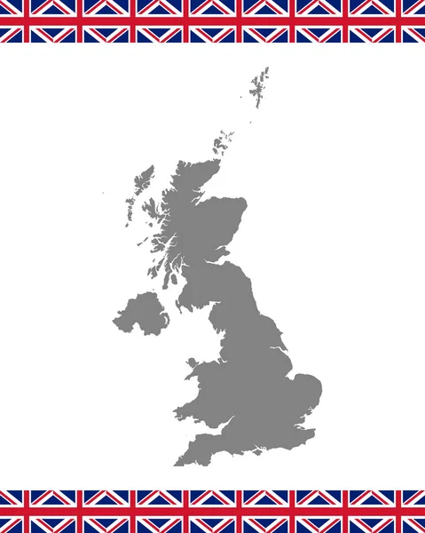 Bandera Británica Mapa — Vector de stock