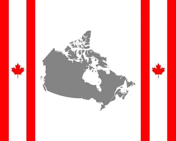 Canadese Vlag Kaart — Stockvector