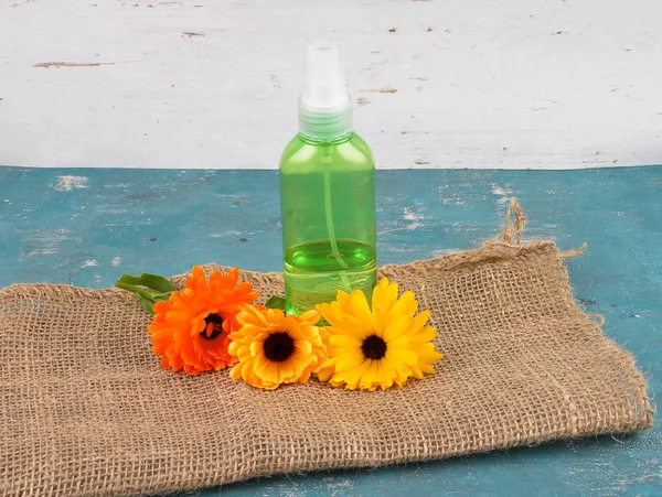 Natural Cosmetics Common Marigold Jute — Stock Photo, Image