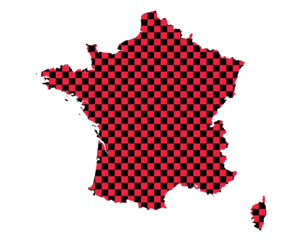 Карта Франції Шаховому Візерунку — стоковий вектор