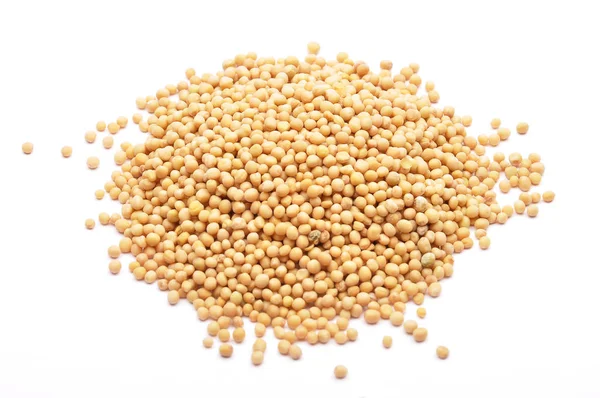 Mustard Seeds White Background — Stock Photo, Image