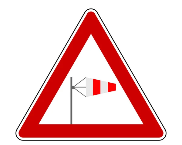 Achtung Schild Mit Windkegel — Stockvektor