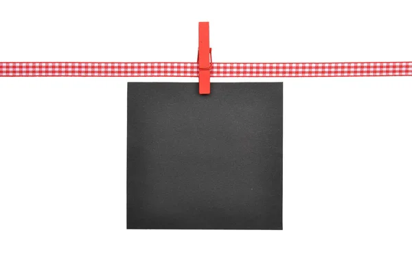 Red White Checked Ribbon Paper White — Stock Photo, Image