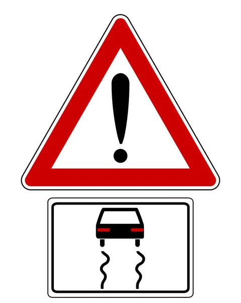 Panneau Signalisation Avec Voiture — Image vectorielle