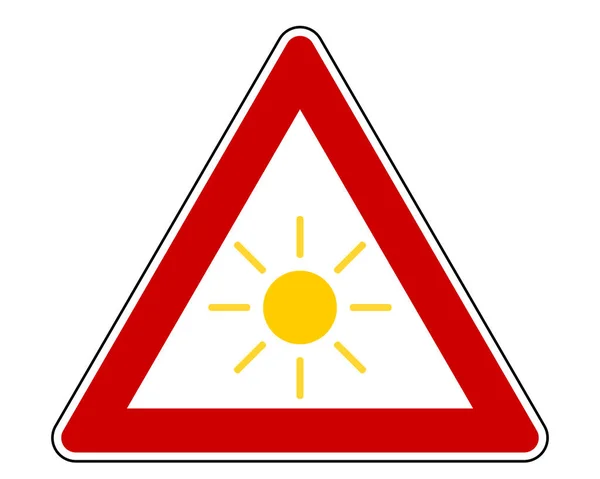 Uwaga Znak Słońce — Wektor stockowy