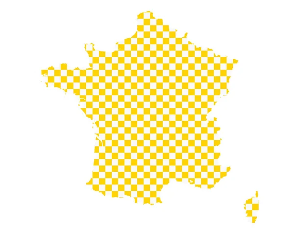 Landkarte Von Frankreich Schachbrettmuster — Stockvektor