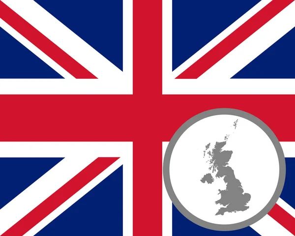 イギリス国旗と地図 — ストックベクタ