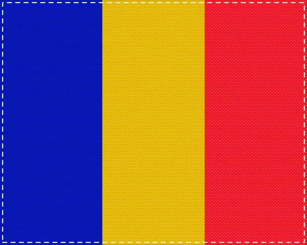 Bandera Rumania Sobre Tela — Vector de stock
