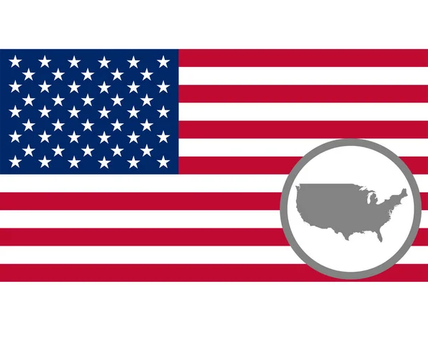 Amerikan Bayrağı Harita — Stok Vektör