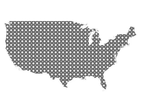 Mapa Los Estados Unidos Círculos — Archivo Imágenes Vectoriales