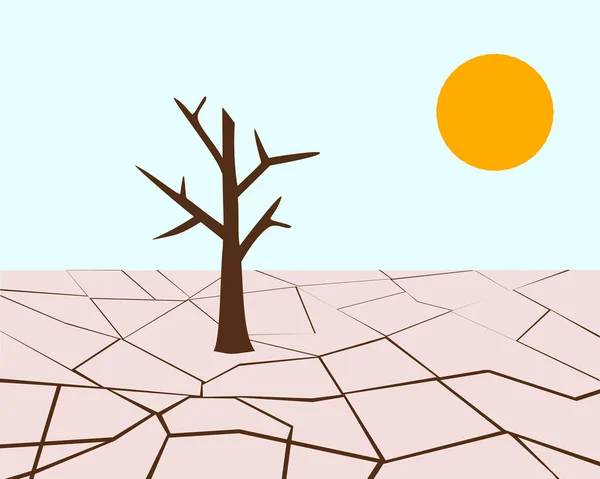 Illustrazione della siccità e del calore — Vettoriale Stock