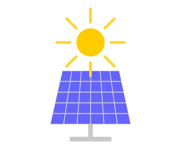 Sonne und Sonnenkollektor auf weiß — Stockvektor