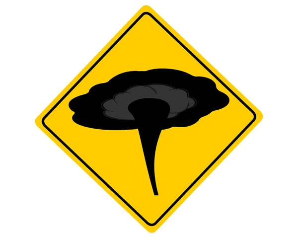 Panneau de signalisation avec tornade — Image vectorielle