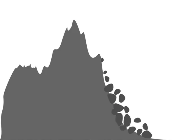 Góry i opadające skały na biało — Wektor stockowy