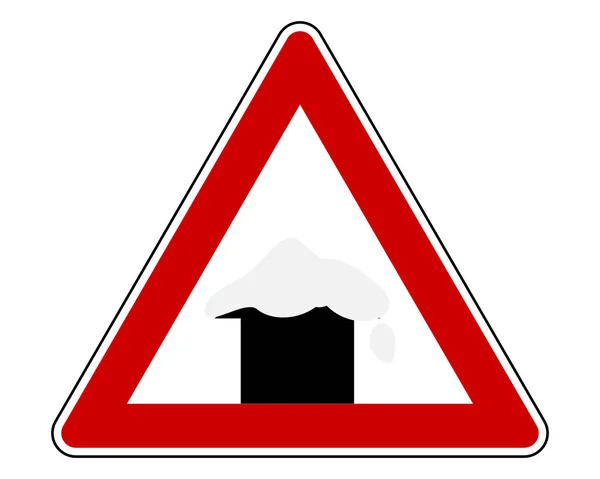 Panneau de signalisation avalanche de toit — Image vectorielle