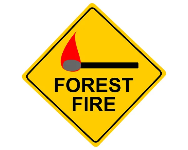 Panneau de signalisation feu de forêt sur blanc — Image vectorielle