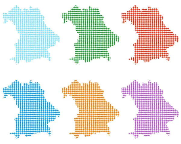 Kartor över Bayern med små romber — Stock vektor