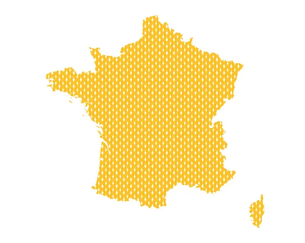 Fransa 'nın düz haritası — Stok Vektör