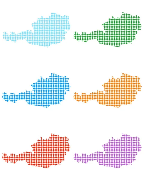 Mapas da Áustria com pequenos losango — Vetor de Stock