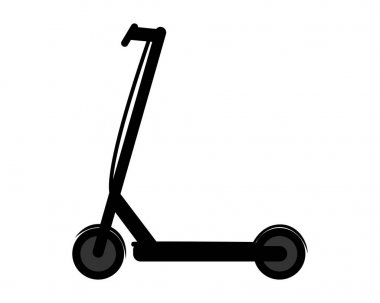 Beyaz arka plan üzerinde e-scooter Pictogram