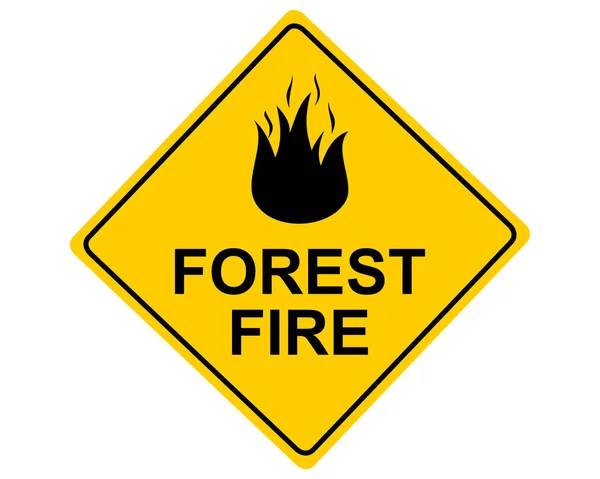 Panneau de signalisation feu de forêt sur blanc — Image vectorielle