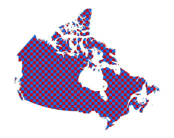 Χάρτης του Καναδά το μοτίβο σκακιέρας — Διανυσματικό Αρχείο