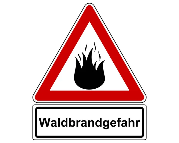 森林火災の交通標識リスク — ストックベクタ