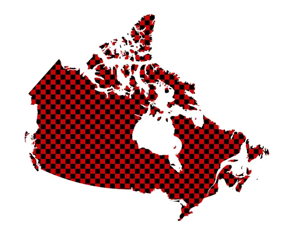 Mapa de Canadá en el patrón de tablero de ajedrez — Archivo Imágenes Vectoriales