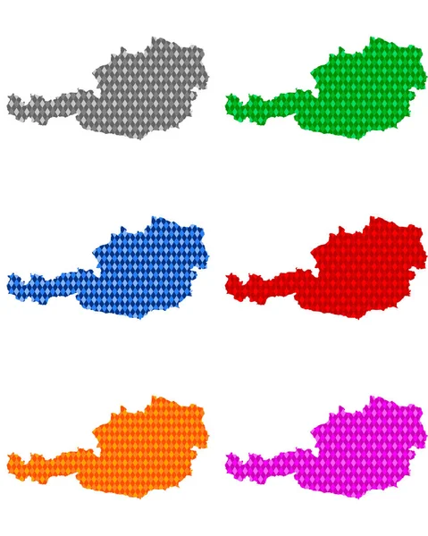 色付きの菱形を持つオーストリアの地図 — ストックベクタ