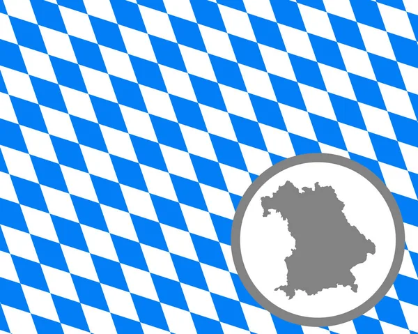 Bayerische Fahne und Karte — Stockvektor