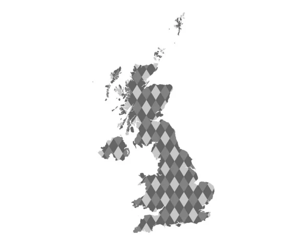 色付きのロンブを持つイギリス地図 — ストックベクタ