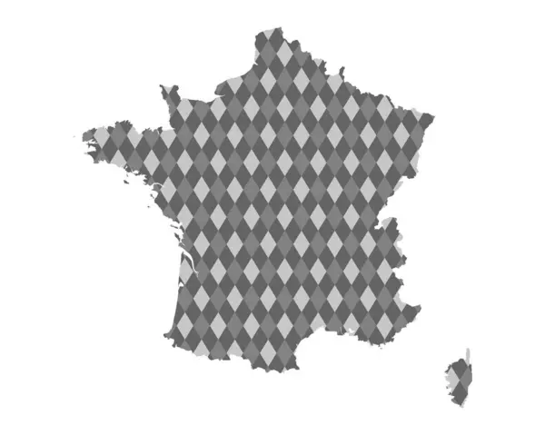 Renkli eşkenar dörtgenile Fransa Haritası — Stok Vektör