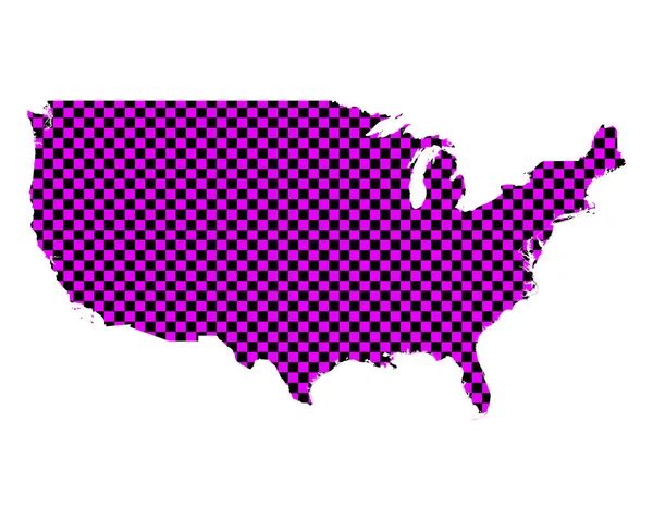 Karte der USA im Schachbrettmuster — Stockvektor