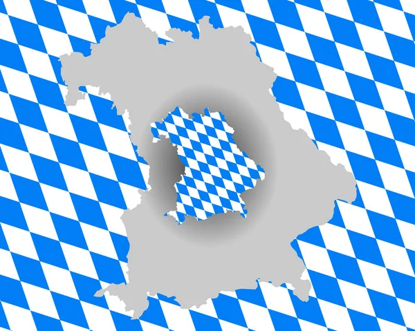 Drapeau bavarois et carte — Image vectorielle