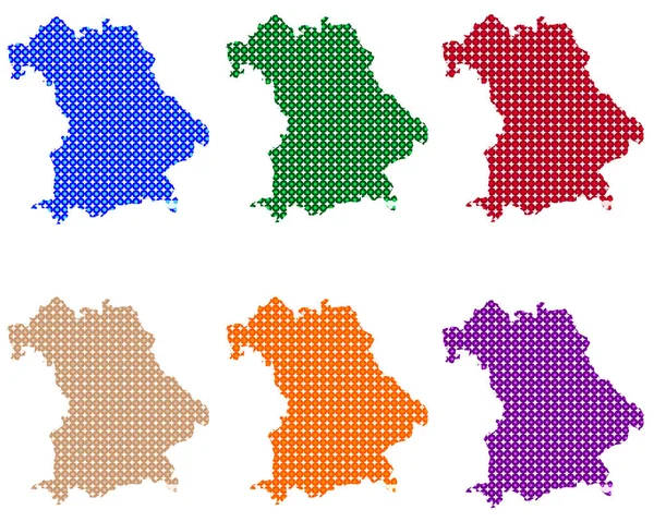 Landkarten von Bayern im Kreis — Stockvektor