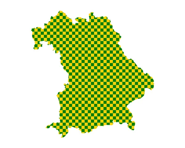 Mapa Bavorska v šachovnicovém vzoru — Stockový vektor