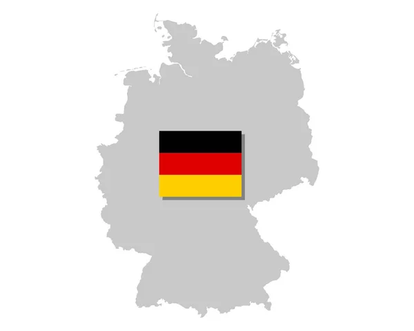 German flag and map — Stock Vector