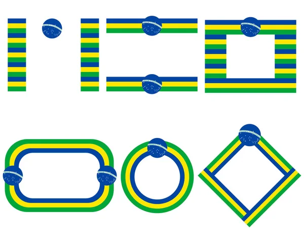 コピースペースを持つブラジルの旗 — ストックベクタ