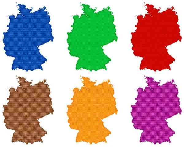 縫い目の布上のドイツの地図 — ストックベクタ