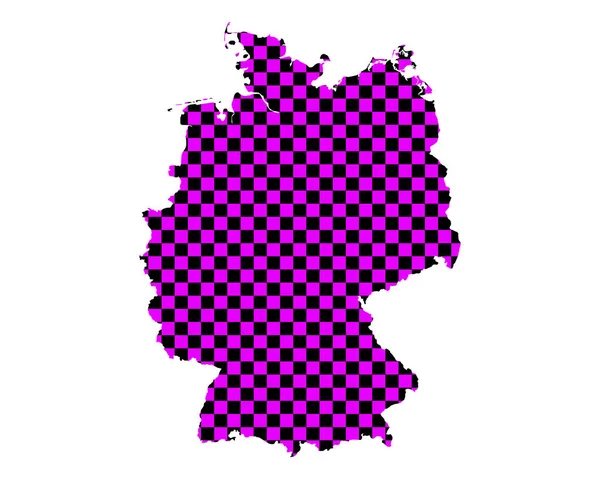 Mapa de Alemania en el patrón de tablero de ajedrez — Archivo Imágenes Vectoriales