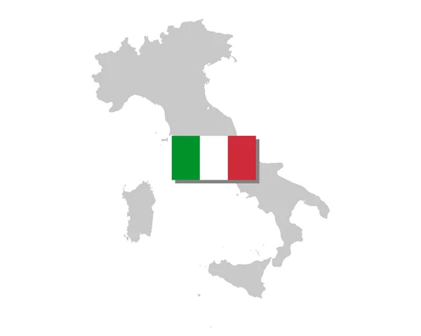 イタリアの国旗と地図 — ストックベクタ
