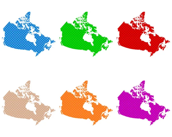 Mapas do Canadá malha grossa — Vetor de Stock