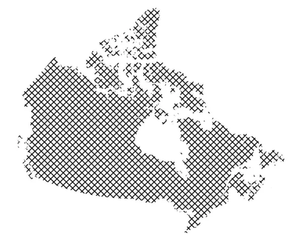 Mapa do Canadá em ponto de cruz simples — Vetor de Stock