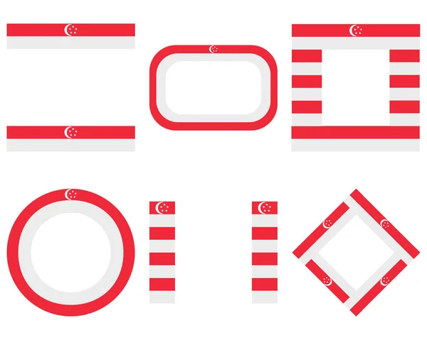 Banderas de Singapur con espacio para copiar — Vector de stock