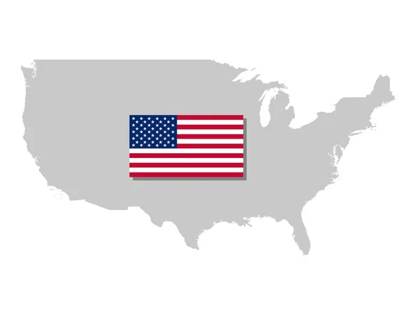 Drapeau américain et carte — Image vectorielle
